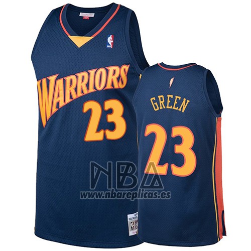 Camiseta Golden State Warriors Draymond Green NO 23 2009-10 Hardwood Classics Azul
